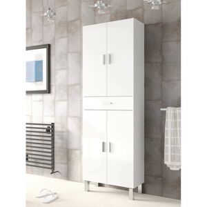 Ebern Designs Multipurpose Cabinet Oxnard With 4 Doors And 1 Drawer, 60X29H182 Cm, Glossy White White 182cm H X 60cm W X 29cm D Ebern Designs Multipurpose Cabinet Oxnard With 4 Doors And 1 Drawer, 60X29H182 Cm, Glossy White White 182cm H X 60cm W X 29cm D