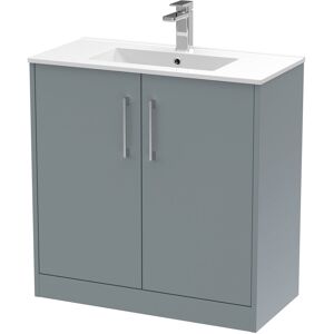 Hudson Reed Juno 800mm Free-standing Standard Single Vanity Unit Coastal Grey 818mm H X 800mm W X 390mm D Hudson Reed Juno 800mm Free-standing Standard Single Vanity Unit Coastal Grey 818mm H X 800mm W X 390mm D