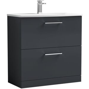 Nuie Arno 810mm Single Bathroom Vanity with Vanity Top Satin Anthracite 830mm H X 810mm W X 440mm D Nuie Arno 810mm Single Bathroom Vanity with Vanity Top Satin Anthracite 830mm H X 810mm W X 440mm D