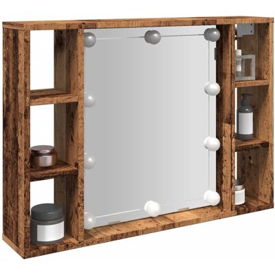Latitude Run Mirror Cabinet With LED 76X15x55 Cm Engineered Wood Old Wood 55mm H X 76mm W X 15mm D Latitude Run Mirror Cabinet With LED 76X15x55 Cm Engineered Wood Old Wood 55mm H X 76mm W X 15mm D