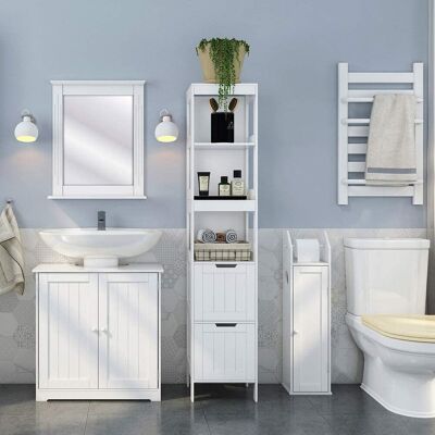 House of Hampton Kennedy Freestanding Bathroom Shelves 144cm H X 30cm W X 30cm D House of Hampton Kennedy Freestanding Bathroom Shelves 144cm H X 30cm W X 30cm D