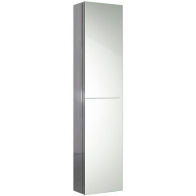 iBathUK Bergen Wall Mounted Tall Stainless Steel Bathroom Mirror Cabinet with Double Door and 5 Shelves in Silver, 1300 x 300mm Silver 1,300mm H iBathUK Bergen Wall Mounted Tall Stainless Steel Bathroom Mirror Cabinet with Double Door and 5 Shelves in Silver, 1300 x 300mm Silver 1,300mm H