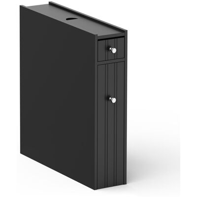 VonHaus Shrewsbury Freestanding Bathroom Cabinet Black 58cm H X 14.2cm W X 50cm D VonHaus Shrewsbury Freestanding Bathroom Cabinet Black 58cm H X 14.2cm W X 50cm D