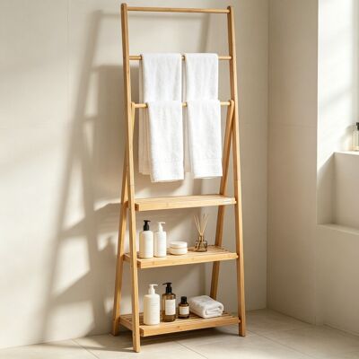 Brayden Studio Bamboo Freestanding Bathroom Shelves Natural 152cm H X 53cm W X 30.5cm D Brayden Studio Bamboo Freestanding Bathroom Shelves Natural 152cm H X 53cm W X 30.5cm D