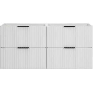 Ebern Designs Marylisa 120cm Wall Mounted Double Bathroom Vanity Base Only in White Matte brown/white 57.0 H x 120.0 W x 46.0 D cm