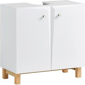 Latitude Run Meservey 60Cm Single Bathroom Vanity Base only in White brown/white 60.0 H x 60.0 W x 30.0 D cm