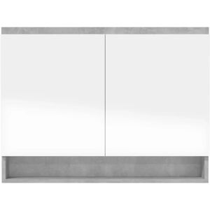 Ebern Designs Bathroom Mirror Cabinet 60X15x75 Cm MDF Shining White brown/gray/white 80.0 H x 60.0 W x 15.0 D cm