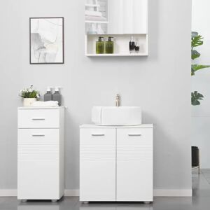 Ebern Designs Ashaun 60Cm Single Bathroom Vanity Base Only in White brown/white 62.5 H x 60.0 W x 30.0 D cm