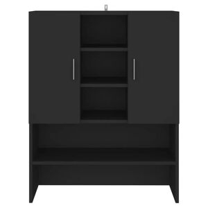 Ebern Designs Awan 70.5Cm W x 90Cm H x 25.5Cm D Solid Wood Tall Bathroom Cabinet black 90.0 H x 70.51 W x 25.5 D cm