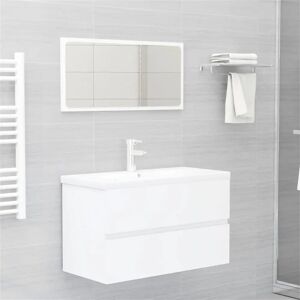 Latitude Run Krustan 80Cm Wall Mounted Single Bathroom Vanity Base Only white/brown 45.0 H x 80.0 W x 38.5 D cm