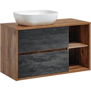 Latitude Run Schwaller 1000mm Wall Mounted Single Bathroom Vanity with Manufactured Wood Vanity Top brown 74.0 H x 100.0 W x 46.0 D cm