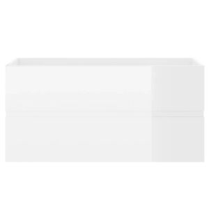 Ebern Designs Dellen 90Cm Wall Mounted Single Bathroom Vanity Base Only white 45.0 H x 90.0 W x 38.5 D cm