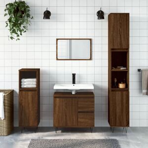 Vidaxl Bathroom Cabinet Black 30X30x190 Cm Engineered Wood brown