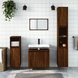 Vidaxl Bathroom Cabinet Smoked Oak 58X33x60 Cm Engineered Wood brown