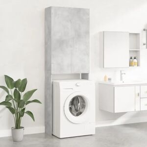 Ebern Designs Awaab 64Cm W x 190Cm H x 25.5Cm D Solid Wood Tall Bathroom Cabinet gray 190.0 H x 64.0 W x 25.5 D cm