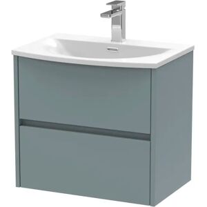 Hudson Reed Havana 600mm Wall Mounted Single Bathroom Vanity with Vitreous China Vanity Top brown/white 56.9 H x 60.0 W x 44.0 D cm