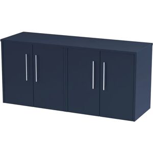 Hudson Reed Juno 1205mm Wall Mounted Double Bathroom Vanity Base blue 55.7 H x 120.5 W x 39.0 D cm