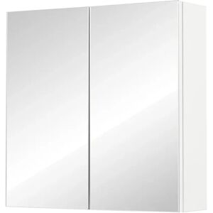 Ebern Designs Casmer 45cm x 45 cm Surface Mount Mirror Cabinet brown/white 45.0 H x 45.0 W x 12.9 D cm