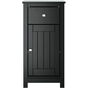 Vidaxl Bathroom Cabinet BERG Black 40X34x80 Cm Solid Wood Pine black