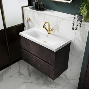 Hudson Reed 600mm Single Bathroom Vanity with Vanity Top brown/white 39.0 H x 60.0 W x 57.9 D cm