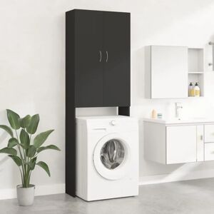 Ebern Designs Awaab 64Cm W x 190Cm H x 25.5Cm D Solid Wood Tall Bathroom Cabinet black 190.0 H x 64.0 W x 25.5 D cm