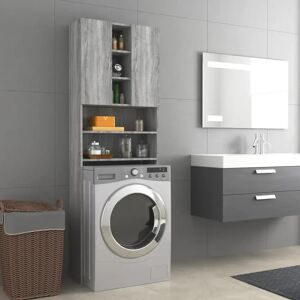 Ebern Designs Awaah 10.04Cm W x 190Cm H x 25.5Cm D Solid Wood Tall Bathroom Cabinet gray 190.0 H x 25.5 D cm