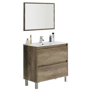 Ebern Designs Diver 80Cm Single Bathroom Vanity Base Only in Oak brown 80.0 H x 80.0 W x 45.0 D cm