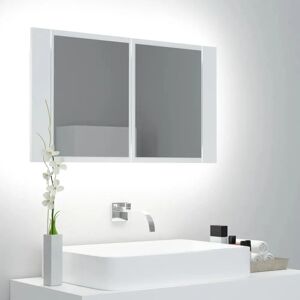 Ebern Designs LED Bathroom Mirror Cabinet Acrylic white/black 4.5 H x 8.0 W x 1.2 D cm