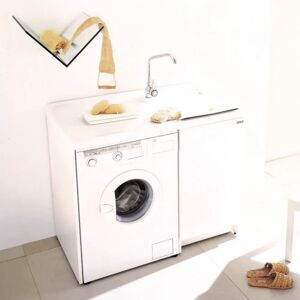Belfry Bathroom Laundry Unit And Cabinet For Washing Machine brown/white 89.0 H x 109.0 W x 60.0 D cm