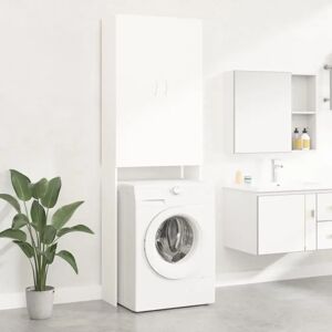 Ebern Designs Awaab 64Cm W x 190Cm H x 25.5Cm D Solid Wood Tall Bathroom Cabinet white 190.0 H x 64.0 W x 25.5 D cm