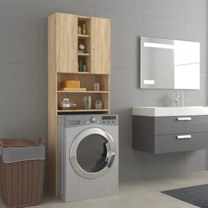 Ebern Designs Awaah 10.04Cm W x 190Cm H x 25.5Cm D Solid Wood Tall Bathroom Cabinet brown 190.0 H x 25.5 D cm