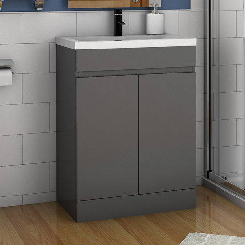 17 Stories Bláithín 510mm Free-standing Single Vanity 17 Stories  - Size: 45.72cm H x 60.96cm W x 3.18cm D 17 Stories Bláithín 510mm Free-standing Single Vanity 17 Stories  - Size: 45.72cm H x 60.96cm W x 3.18cm D
