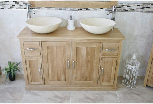 Gracie Oaks Eason Solid Oak 123mm Free-Standing Vanity Unit Gracie Oaks Sink Finish: Cream Marble Basins Gracie Oaks Eason Solid Oak 123mm Free-Standing Vanity Unit Gracie Oaks Sink Finish: Cream Marble Basins