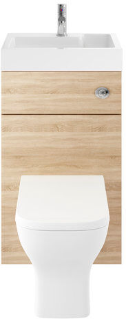 Nuie 503mm Two-In-One Wash Basin & Toilet Unit Nuie Vanity Unit Colour: Natural Oak  - Size: 160cm H X 15cm W X 51cm D Nuie 503mm Two-In-One Wash Basin & Toilet Unit Nuie Vanity Unit Colour: Natural Oak  - Size: 160cm H X 15cm W X 51cm D