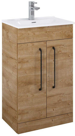 Latitude Run Mane 513mm Free-Standing Single Vanity Unit Latitude Run Vanity Unit Colour: Canela Oak  - Size: Small Latitude Run Mane 513mm Free-Standing Single Vanity Unit Latitude Run Vanity Unit Colour: Canela Oak  - Size: Small