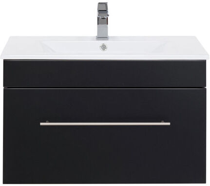 Belfry Bathroom Viva 750mm Wall Mount Vanity Unit Belfry Bathroom Base Finish: Semi-gloss Black  - Size: 80cm H X 22cm W X 60cm D Belfry Bathroom Viva 750mm Wall Mount Vanity Unit Belfry Bathroom Base Finish: Semi-gloss Black  - Size: 80cm H X 22cm W X 60cm D