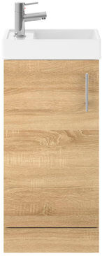 Nuie Tousignant 405mm Free-standing Vanity Unit Nuie Base Finish: Natural Oak  - Size: 86cm H X 40cm W X 21cm D Nuie Tousignant 405mm Free-standing Vanity Unit Nuie Base Finish: Natural Oak  - Size: 86cm H X 40cm W X 21cm D