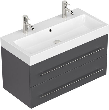 Ivy Bronx Siemens 1000mm Wall Mount Single Vanity Ivy Bronx Vanity Unit Colour: Black  - Size: 60cm H X 100cm W X 48cm D Ivy Bronx Siemens 1000mm Wall Mount Single Vanity Ivy Bronx Vanity Unit Colour: Black  - Size: 60cm H X 100cm W X 48cm D
