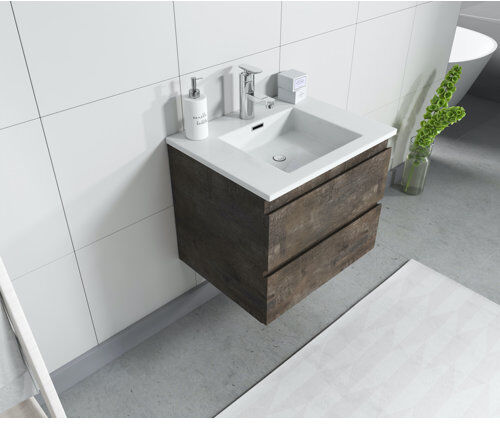 Brayden Studio Clouser 600mm Wall Hung Single Vanity Brayden Studio Vanity Unit Colour: Stone Ash  - Size: 97cm H X 98cm W X 94cm D Brayden Studio Clouser 600mm Wall Hung Single Vanity Brayden Studio Vanity Unit Colour: Stone Ash  - Size: 97cm H X 98cm W X 94cm D