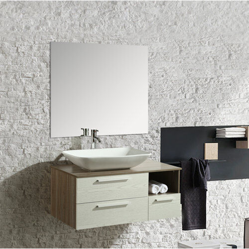 17 Stories Candito 1000mm Wall Hung Single Vanity Unit 17 Stories Vanity Unit Colour: White/Natural 101cm H X 68cm W X 82cm D 17 Stories Candito 1000mm Wall Hung Single Vanity Unit 17 Stories Vanity Unit Colour: White/Natural 101cm H X 68cm W X 82cm D