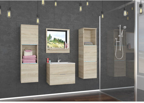 17 Stories Angeljesus 4 Piece 52mm Bathroom Furniture Suite with Mirror and Basin Waste 17 Stories  - Size: 8cm H X 29cm W X 41cm D 17 Stories Angeljesus 4 Piece 52mm Bathroom Furniture Suite with Mirror and Basin Waste 17 Stories  - Size: 8cm H X 29cm W X 41cm D