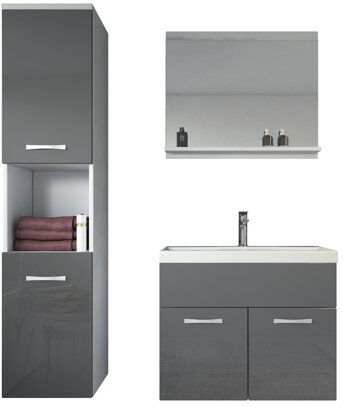 Belfry Bathroom Nalle 600mm Vanity and Mirror Set Belfry Bathroom Furniture Finish: Grey  - Size: 50 x 50cm Belfry Bathroom Nalle 600mm Vanity and Mirror Set Belfry Bathroom Furniture Finish: Grey  - Size: 50 x 50cm