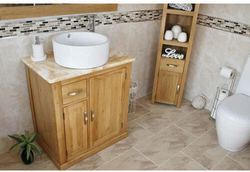 Belfry Bathroom Deluna Solid Oak 750mm Free-Standing Vanity Unit Belfry Bathroom Top Finish: Cream 94cm H X 157cm W X 100cm D Belfry Bathroom Deluna Solid Oak 750mm Free-Standing Vanity Unit Belfry Bathroom Top Finish: Cream 94cm H X 157cm W X 100cm D