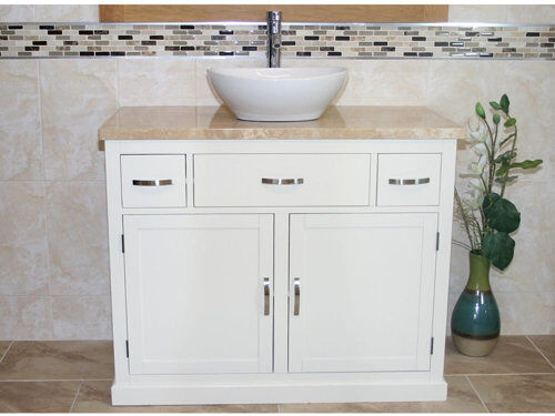 Brayden Studio Robie Solid Oak 1000mm Free-standing Single Vanity Unit Brayden Studio  - Size: 950cm H X 750cm W X 500cm D Brayden Studio Robie Solid Oak 1000mm Free-standing Single Vanity Unit Brayden Studio  - Size: 950cm H X 750cm W X 500cm D