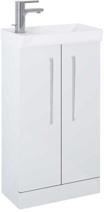 17 Stories Ammundsen 455mm Free-Standing Single Vanity Unit 17 Stories Vanity Unit Colour: White  - Size: Superking 17 Stories Ammundsen 455mm Free-Standing Single Vanity Unit 17 Stories Vanity Unit Colour: White  - Size: Superking