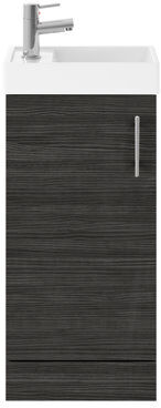 Nuie Tousignant 405mm Free-standing Vanity Unit Nuie Base Finish: Hacienda Black  - Size: 45cm H X 11cm W X 22cm D Nuie Tousignant 405mm Free-standing Vanity Unit Nuie Base Finish: Hacienda Black  - Size: 45cm H X 11cm W X 22cm D