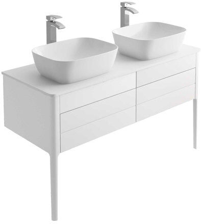 Hykkon Doyon 120cm Vanity Unit Base Hykkon Base Finish: White  - Size: 151cm H X 43cm W X 30cm D Hykkon Doyon 120cm Vanity Unit Base Hykkon Base Finish: White  - Size: 151cm H X 43cm W X 30cm D