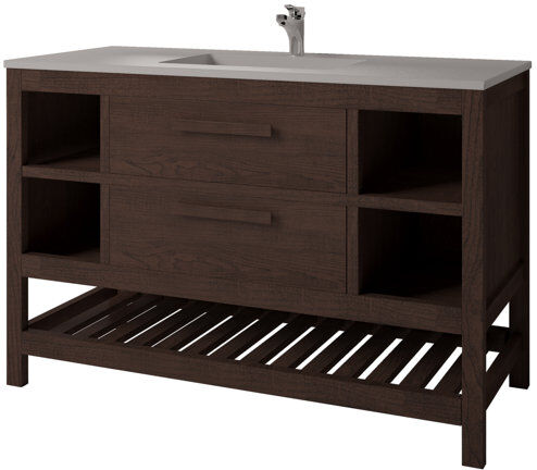 17 Stories Nakagawa Solid Pine 1200mm Free-standing Single Vanity Unit 17 Stories  - Size: 850cm H X 1000cm W X 450cm D 17 Stories Nakagawa Solid Pine 1200mm Free-standing Single Vanity Unit 17 Stories  - Size: 850cm H X 1000cm W X 450cm D