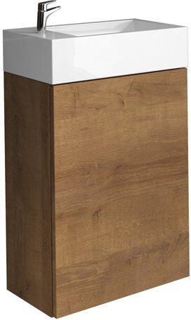 Ebern Designs Trente 400mm Wall Mount Cloakroom Vanity Unit Ebern Designs Vanity Unit Colour: Walnut  - Size: 38 cm H x 51 cm W x 4 cm D Ebern Designs Trente 400mm Wall Mount Cloakroom Vanity Unit Ebern Designs Vanity Unit Colour: Walnut  - Size: 38 cm H x 51 cm W x 4 cm D
