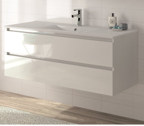 Ivy Bronx Morehouse 1200 mm Bathroom Furniture Suite Ivy Bronx Furniture Finish: White  - Size: 61cm H x 3.8cm W x 45.7cm D Ivy Bronx Morehouse 1200 mm Bathroom Furniture Suite Ivy Bronx Furniture Finish: White  - Size: 61cm H x 3.8cm W x 45.7cm D